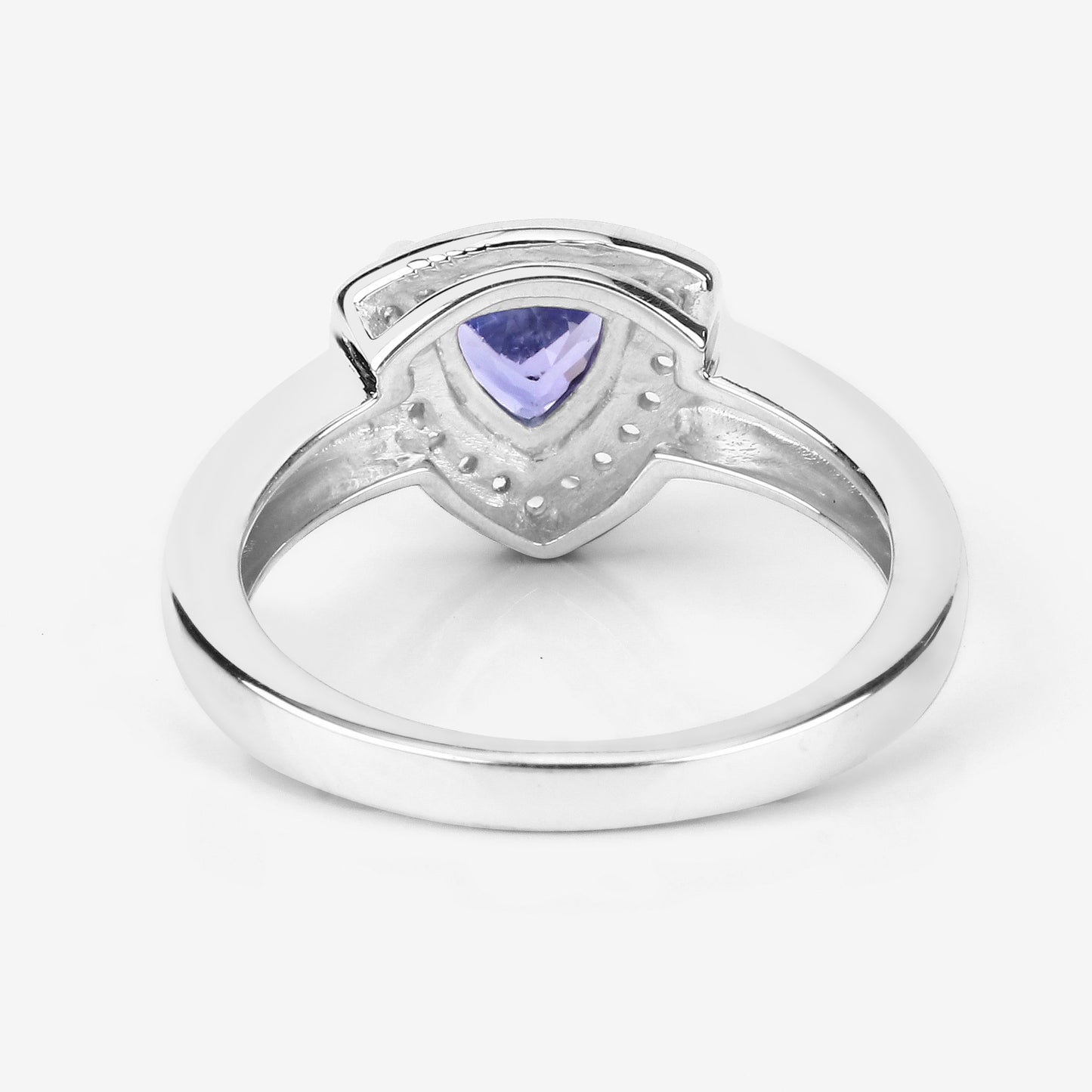 Genuine Tanzanite and White Topaz Sterling Silver Graduated Ring