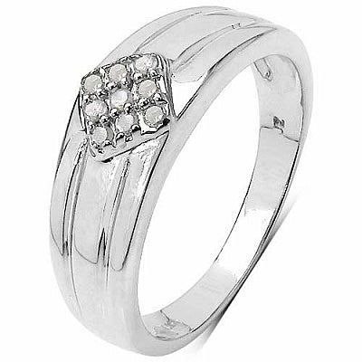 0.14CTW Genuine White Diamond .925 Sterling Silver Ring