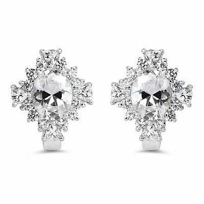 BridalMe 8.90CTW White Cubic Zirconia .925 Sterling Silver Earrings