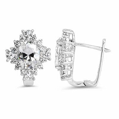 BridalMe 8.90CTW White Cubic Zirconia .925 Sterling Silver Earrings