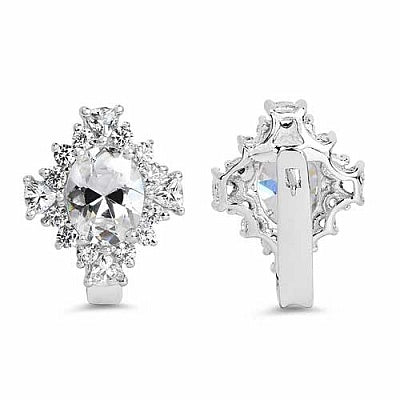 BridalMe 8.90CTW White Cubic Zirconia .925 Sterling Silver Earrings