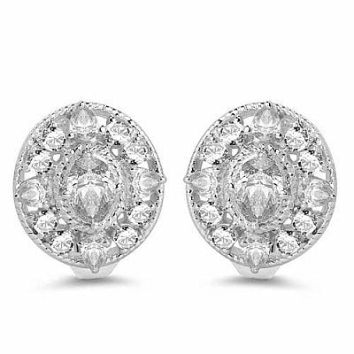 BridalMe 6.24CTW White Cubic Zirconia .925 Sterling Silver Earrings