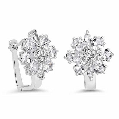 BridalMe 7.28CTW White Cubic Zirconia .925 Sterling Silver Earrings