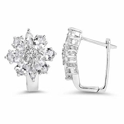 BridalMe 7.28CTW White Cubic Zirconia .925 Sterling Silver Earrings