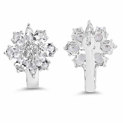 BridalMe 7.28CTW White Cubic Zirconia .925 Sterling Silver Earrings