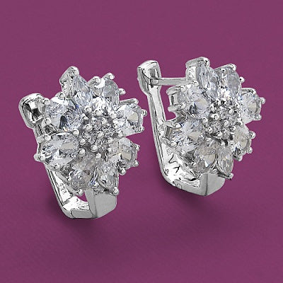 BridalMe 7.28CTW White Cubic Zirconia .925 Sterling Silver Earrings