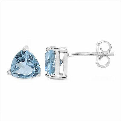 2.50CTW Genuine Blue Topaz .925 Sterling Silver Earrings