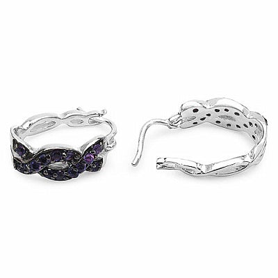 1.40CTW Genuine Amethyst .925 Sterling Silver Earrings