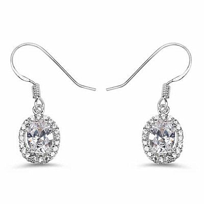 BridalMe 4.60CTW White Cubic Zirconia .925 Sterling Silver Dangle Earrings