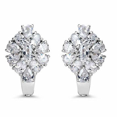 BridalMe 5.78CTW White Cubic Zirconia .925 Sterling Silver Earrings