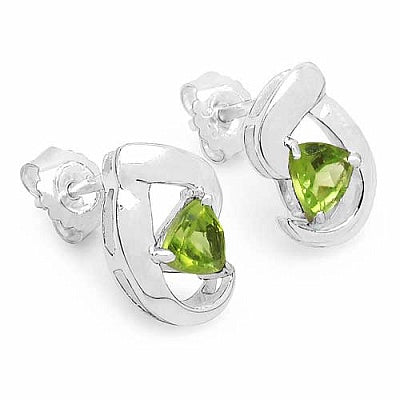 2.00CTW Genuine Peridot .925 Sterling Silver Earrings