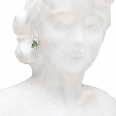 2.00CTW Genuine Peridot .925 Sterling Silver Earrings