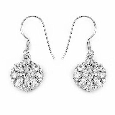 BridalMe 6.78CTW White Cubic Zirconia .925 Sterling Silver Dangle Earrings