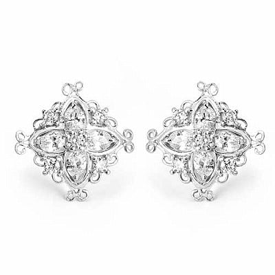 BridalMe 3.40CTW White Cubic Zirconia .925 Sterling Silver Earrings