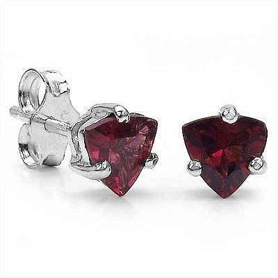 1.10CTW Genuine Rhodolite .925 Sterling Silver Stud Earrings