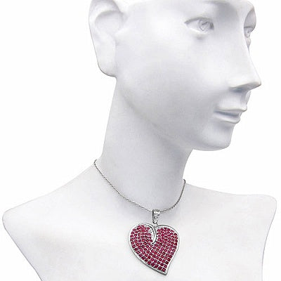 5.01CTW Genuine Ruby .925 Sterling Silver Heart Shape Pendant