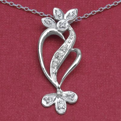 0.20CTW .925 Sterling Silver White Cubic Zirconia Pendant