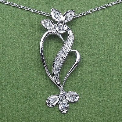 0.20CTW .925 Sterling Silver White Cubic Zirconia Pendant