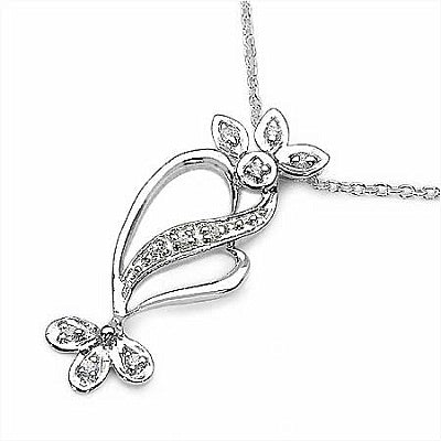 0.20CTW .925 Sterling Silver White Cubic Zirconia Pendant