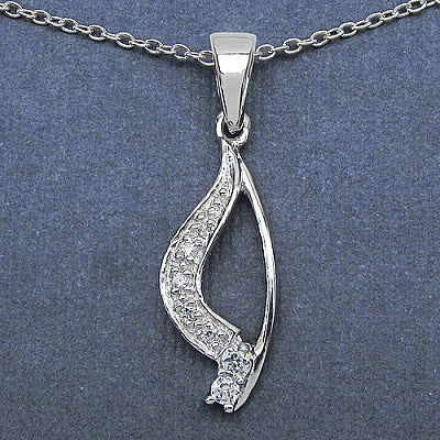 0.20CTW .925 Sterling Silver White Cubic Zirconia Pendant