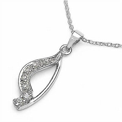 0.20CTW .925 Sterling Silver White Cubic Zirconia Pendant