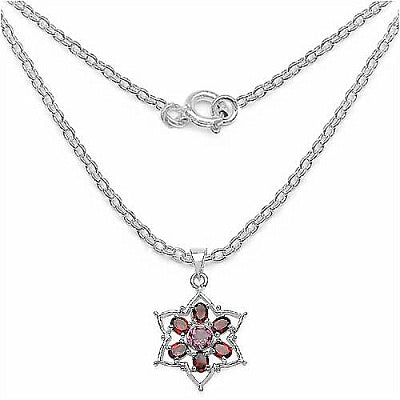 Pink Tourmaline and Garnet Multi-Stone Sterling Silver Star Pendant