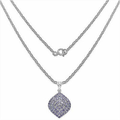 1.59CTW Genuine Tanzanite .925 Sterling Silver Pendant