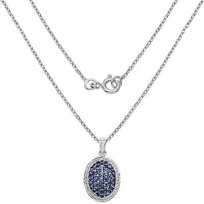 2.46CTW Genuine Tanzanite .925 Sterling Silver Oval Shape Pendant