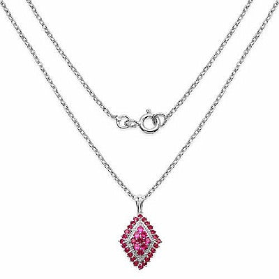 1.68CTW Genuine Created Ruby .925 Sterling Silver Pendant