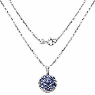 2.46CTW Genuine Tanzanite .925 Sterling Silver Pendant