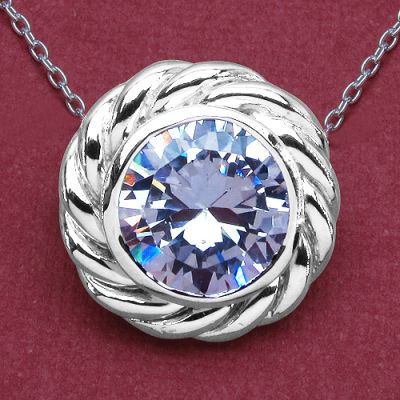 6.21CTW White Cubic Zircon .925 Sterling Silver Pendant