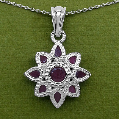 2.90CTW Genuine Ruby .925 Sterling Silver Pendant