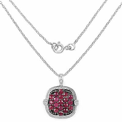 1.52CTW Genuine Ruby .925 Sterling Silver Pendant