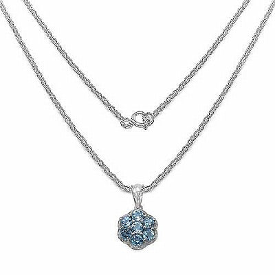 2.45CTW Genuine Blue Topaz .925 Sterling Silver Pendant