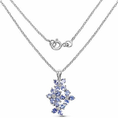 2.89CTW Genuine Tanzanite .925 Sterling Silver Pendant