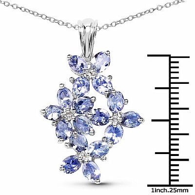 2.89CTW Genuine Tanzanite .925 Sterling Silver Pendant