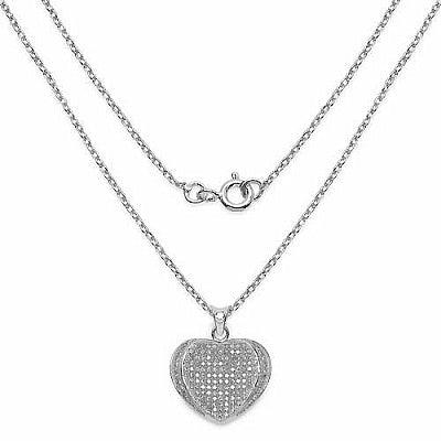 1.50CTW Genuine White Cubic Zirconia .925 Sterling Silver Heart Shape Pendant