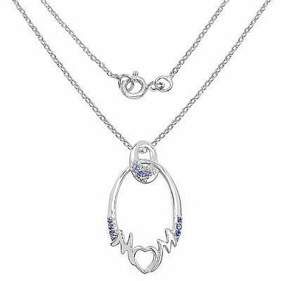 0.18CTW Genuine Tanzanite .925 Sterling Silver Pendant