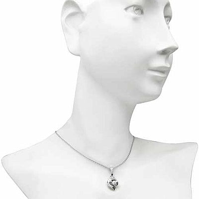 BridalMe 0.10CTW White Cubic Zirconia .925 Sterling Silver Heart Shape Pendant