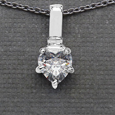 BridalMe 0.85CTW White Cubic Zirconia .925 Sterling Silver Heart Shape Pendant