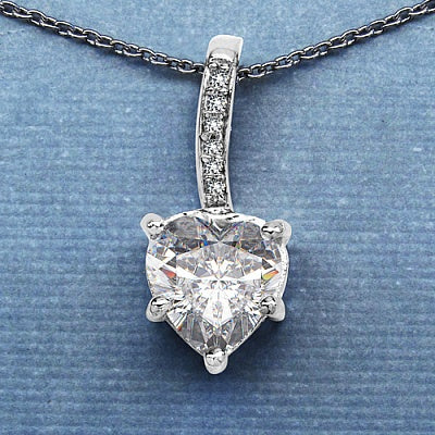 BridalMe 4.76CTW White Cubic Zirconia .925 Sterling Silver Heart Shape Pendant