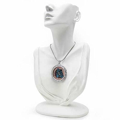 GEMARTINI Genuine White Topaz & Glass .925 Sterling Silver Pendant