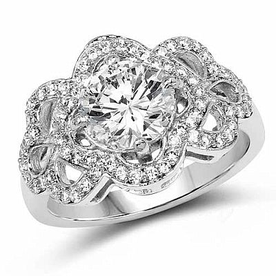 BridalMe 3.68CTW White Cubic Zirconia .925 Sterling Silver Ring