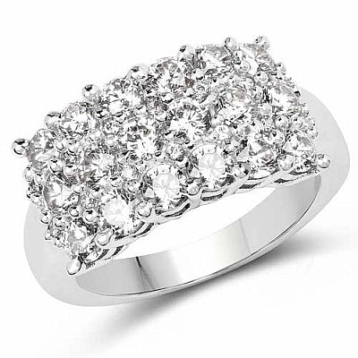 BridalMe 4.10CTW White Cubic Zirconia .925 Sterling Silver Cluster Ring