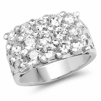 BridalMe 5.10CTW White Cubic Zirconia .925 Sterling Silver Cluster Ring