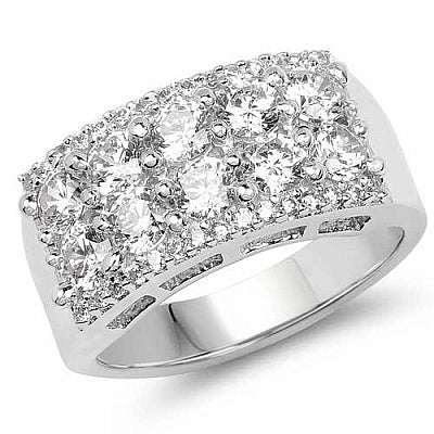 BridalMe 3.70CTW White Cubic Zirconia .925 Sterling Silver Cluster Ring