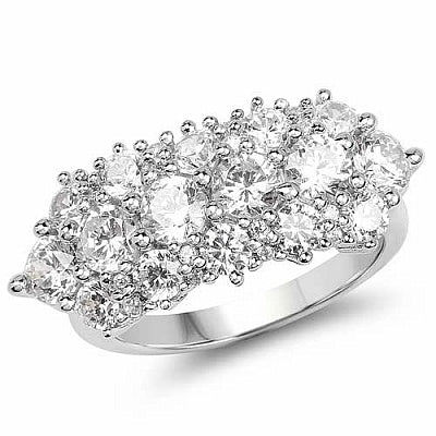 BridalMe 5.00CTW White Cubic Zirconia .925 Sterling Silver Cluster Ring