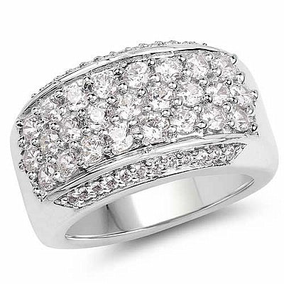 BridalMe 3.74CTW White Cubic Zirconia .925 Sterling Silver Cluster Ring