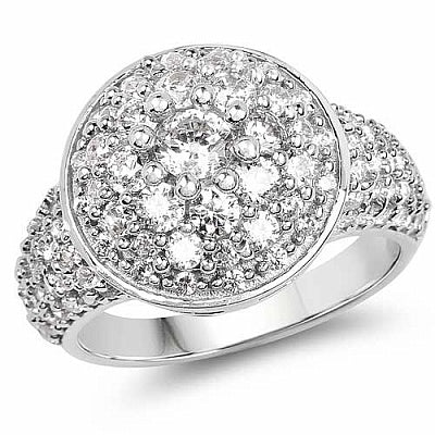 BridalMe 3.28CTW White Cubic Zirconia .925 Sterling Silver Ring