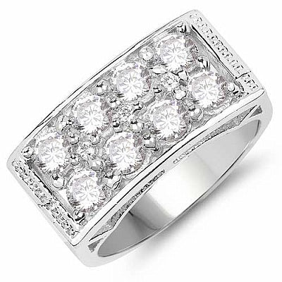 BridalMe 3.61CTW White Cubic Zirconia .925 Sterling Silver Cluster Ring